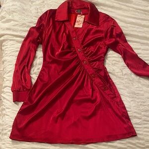Red Button-Up Dress
